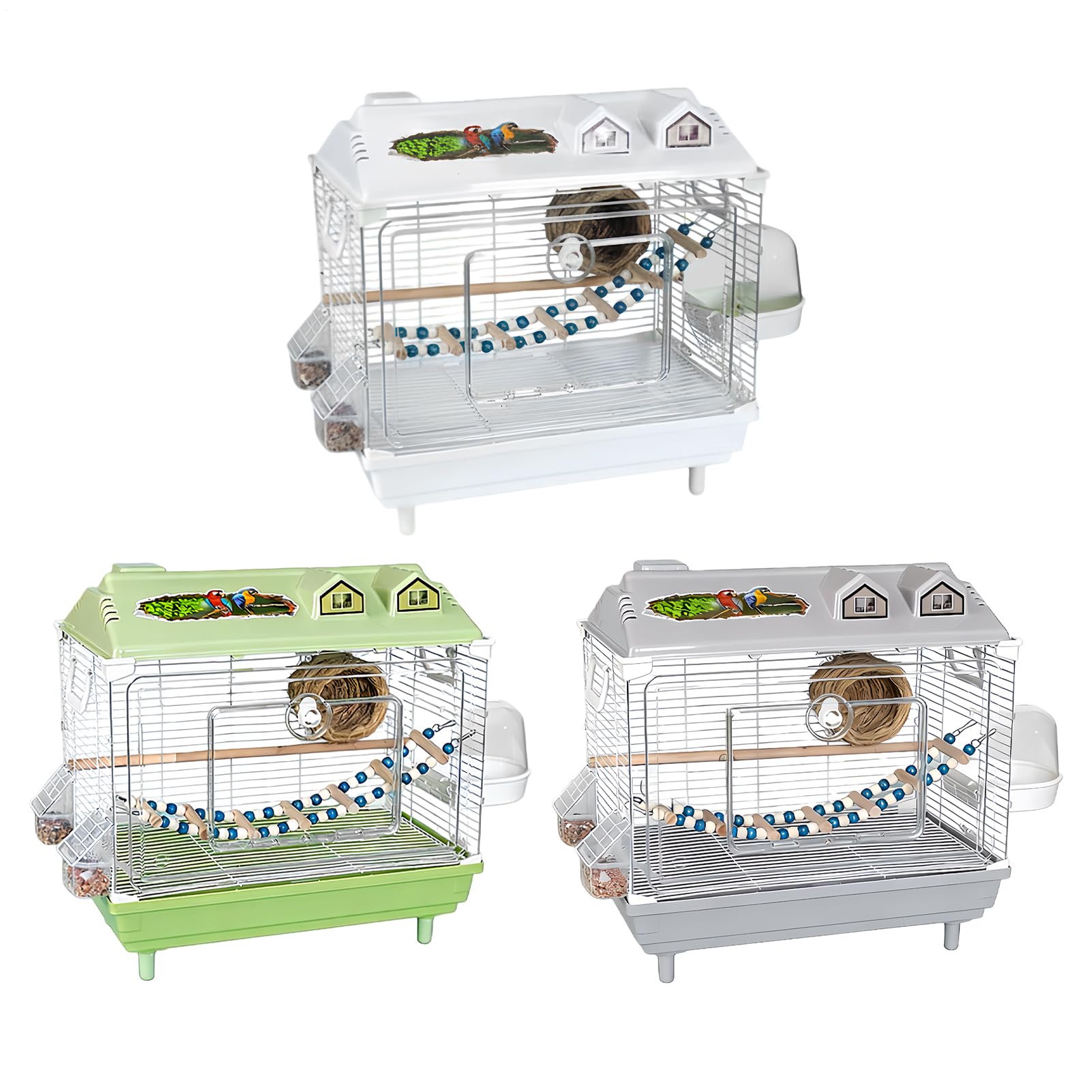 Jaula para Aves y Pájaros Transportín Transparente Portátil Para Cacatúas | Jaula Para Conuros Con Percha De Madera Para Guacamayos, Conuros, Cacatúas, Pinzones Y Agapornis De Interior