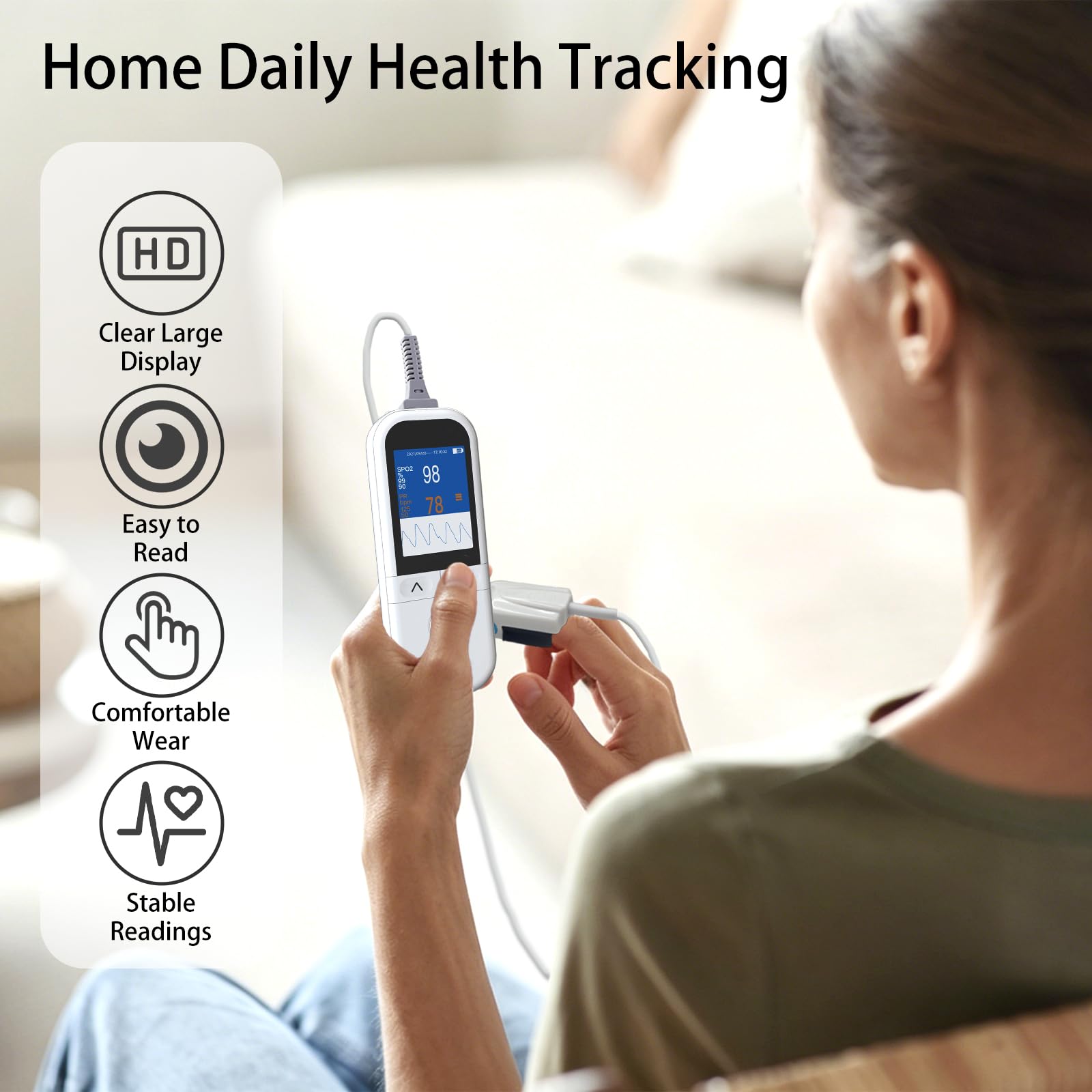 Rechargeable Pulse Oximeter - SpO2 & Heart Rate Monitor -5 Rechargeable Pulse Oximeter - SpO2 & Heart Rate Monitor -5