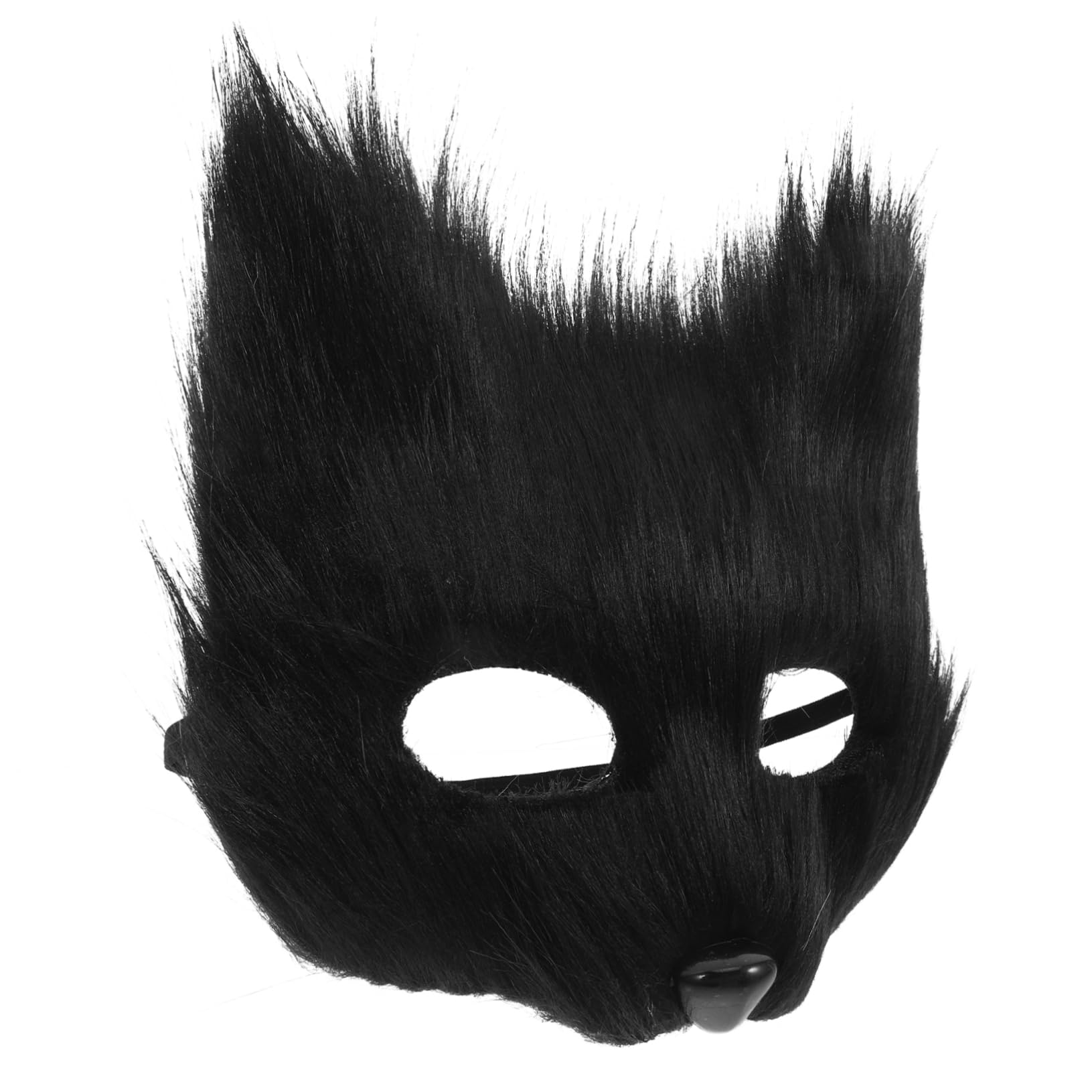 GAROZATION Halloween Furry Half Face Masquerade Costume Accessory for Boys and Adults Unique Design for Parties Cosplay Celebrations Comfortable Fit for Festive Events