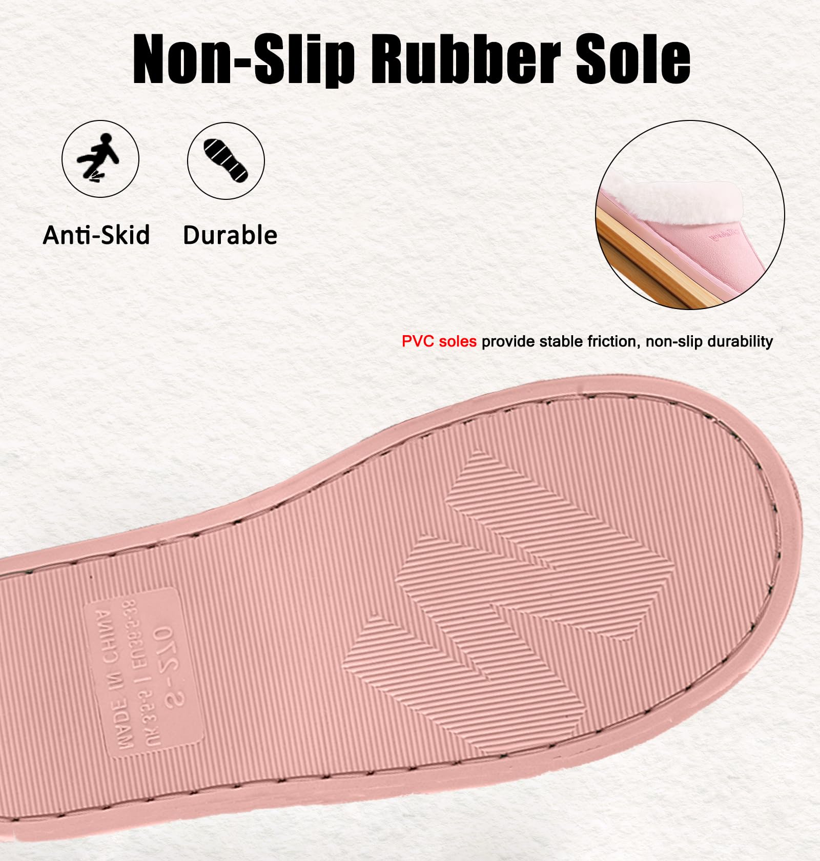 Coswind Pantofole Donna Uomo Invernali Peluche Ciabatte da Casa with Memory Foam Pelose Calde Comode Fluffy Antiscivolo Autunno Interno Esterno