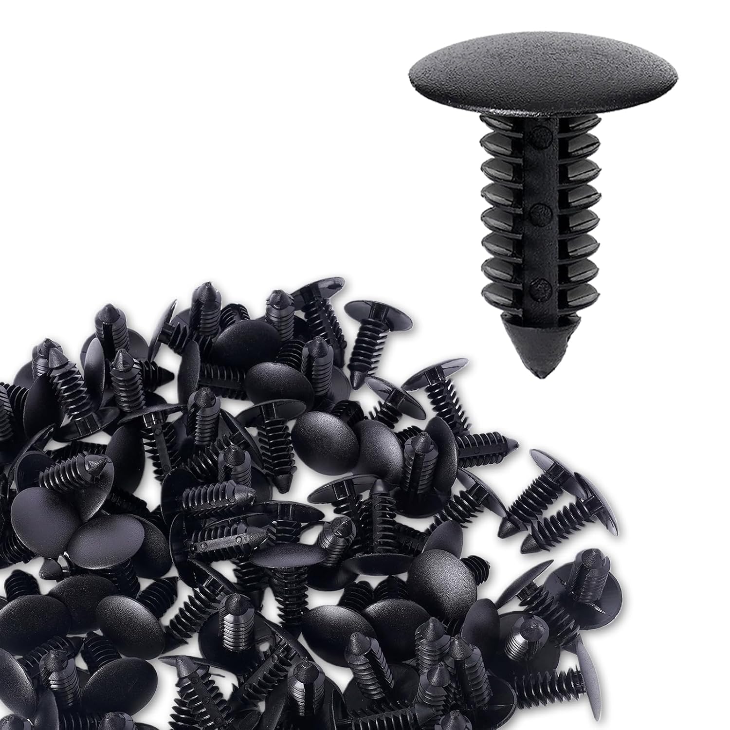 100Pcs Plastic car Bumper Clips - 8mm Automotive Clips and Fasteners, Plastic Push Rivets Retainer Clips for GM 1605396, 1595864, Chrysler 6030441, Ford 388577S, W705589-S300