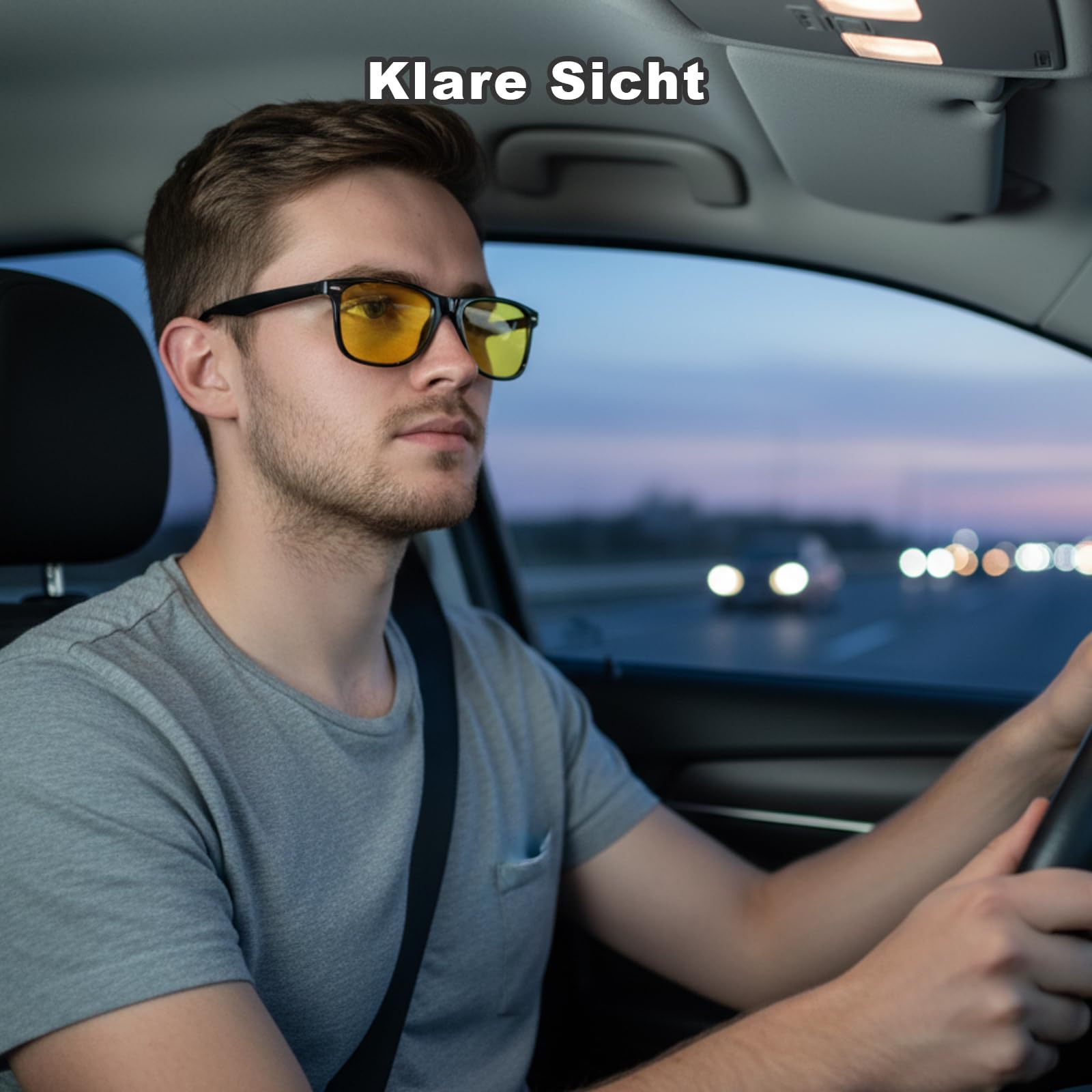 Nachtsichtbrille, Nachtfahrbrille Damen Und Herren, 3er Set Mit Dünnen Und Dicken Fassungen, Gelbe Gläser Für Bessere Nachtsicht, Ideal Für Autofahrer Und Outdoor-Aktivitäten