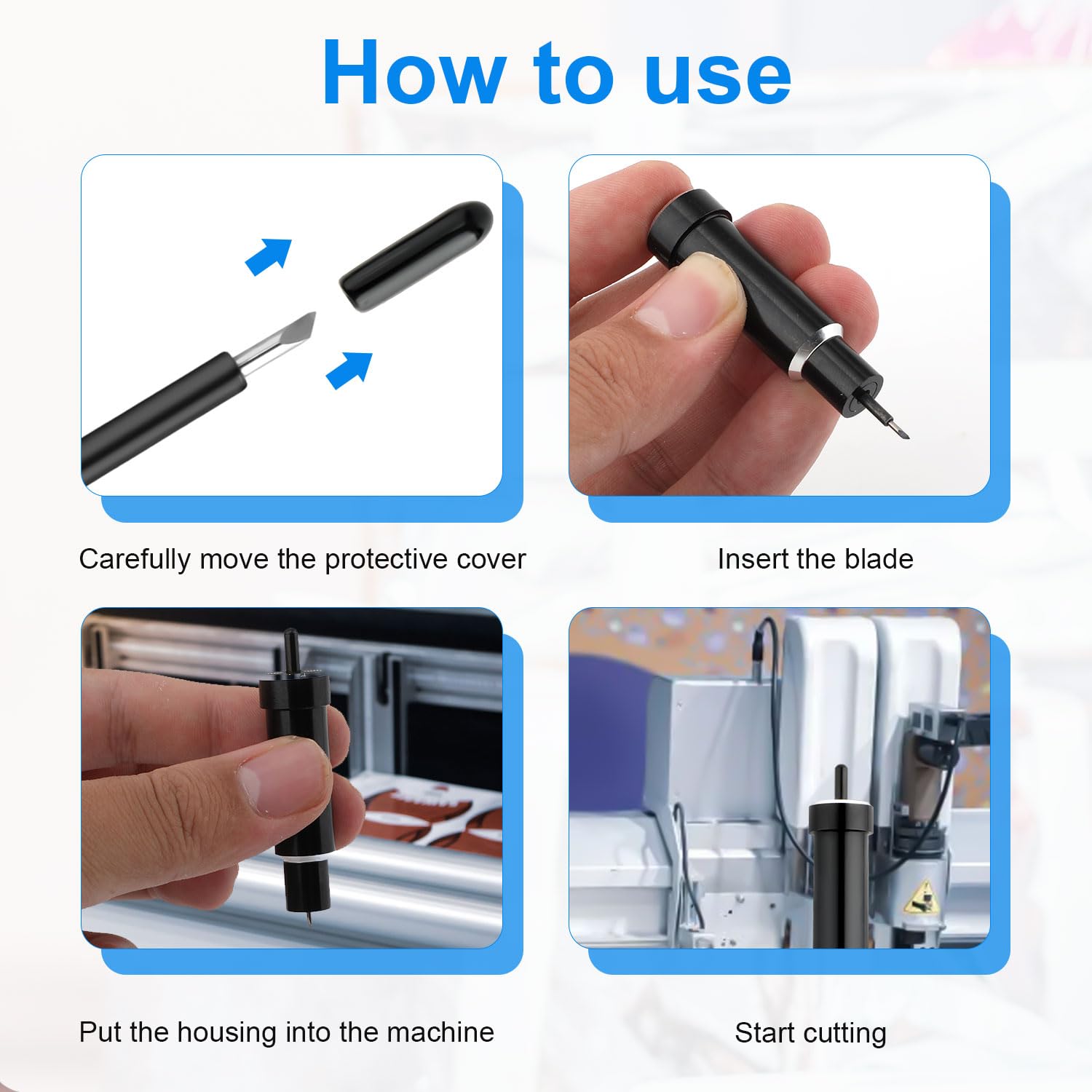 Paquete de 14 Cuchillas de Punta Fina y Bloques de Cuchillas, Cuchilla de Corte Profundo y Carcasa Resistentes de Repuesto de Cuchilla de Punta Fina Compatibles con Explore Maker