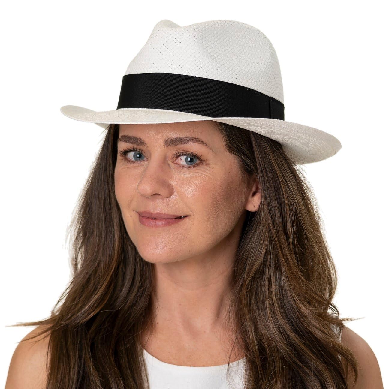 Lipodo White Mountain Straw Hat Men White 7 1/2-7 5/8