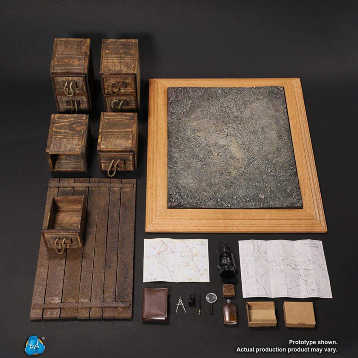 HiPlay DID Set Diorama Scrivania da Guerra della Prima Guerra Mondiale E60062 - Accessorio Realistico per Scene Militari in Scala 1/6 per Figure d'Azione da 12 Pollici
