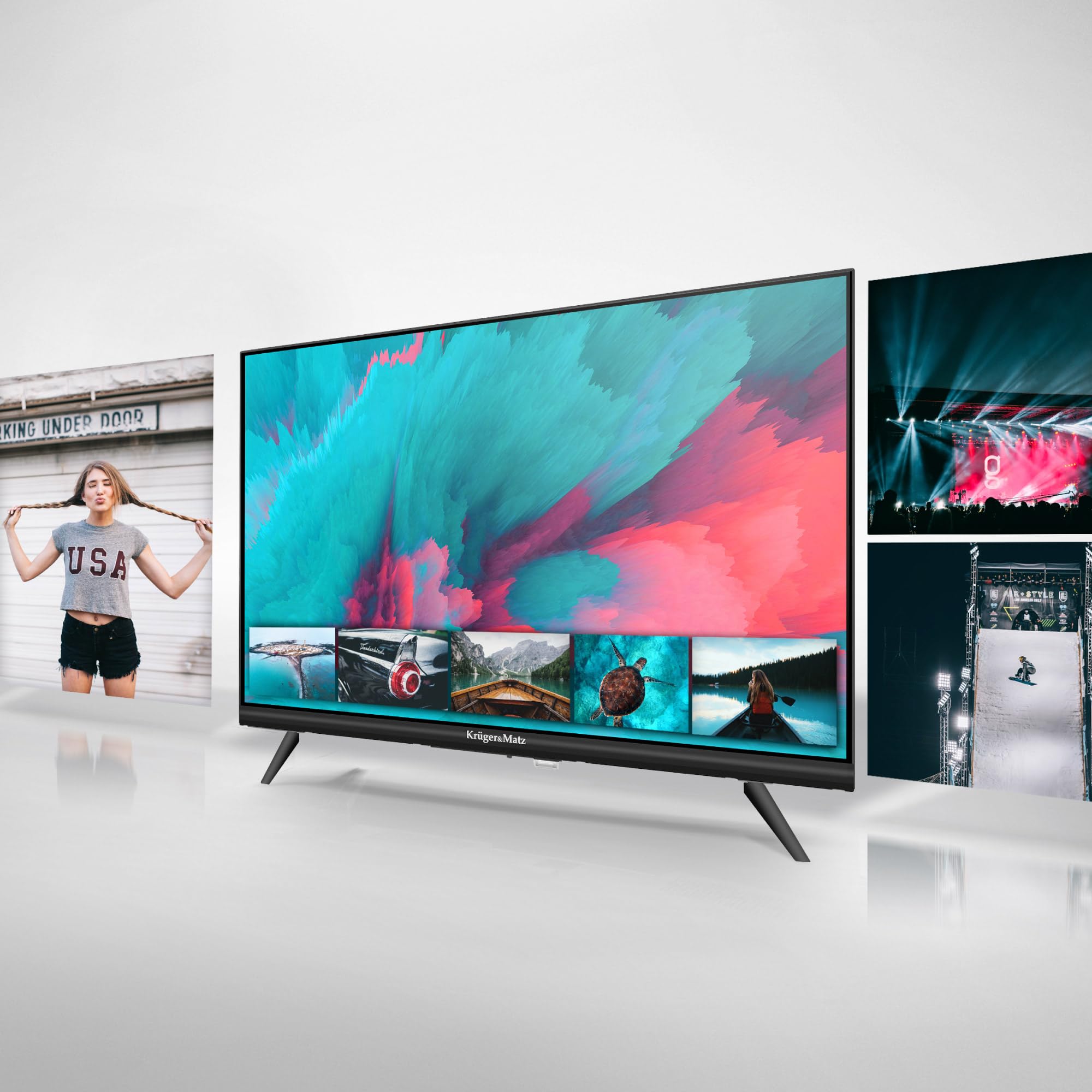Krüger&Matz Telewizor 24" HD 60 Hz DVB-T2 H.265 HEVC 230/12V