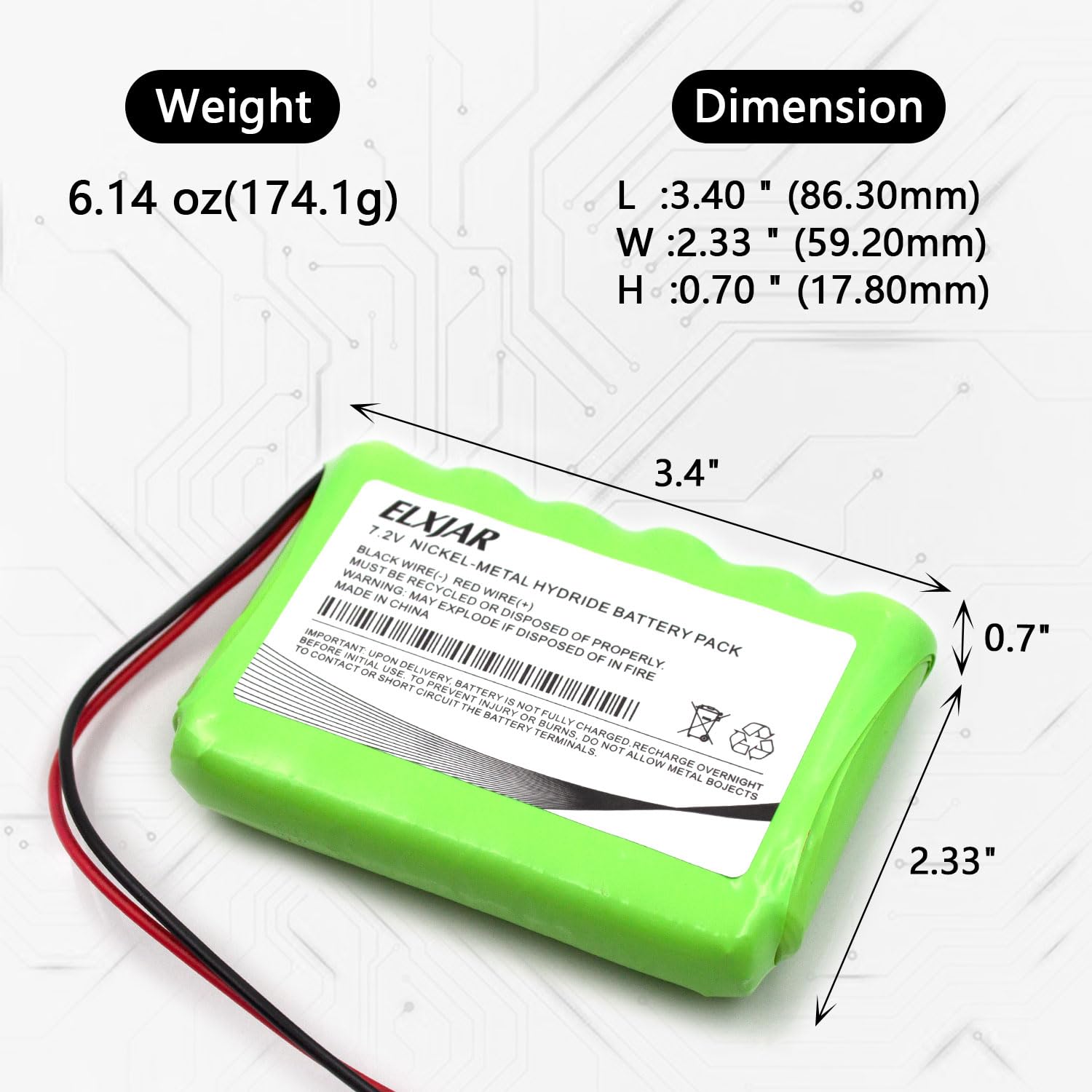 Amazon.com: YUTSUJO (2-Pack) 7.2V 2000mAh NiMH AA Battery Pack