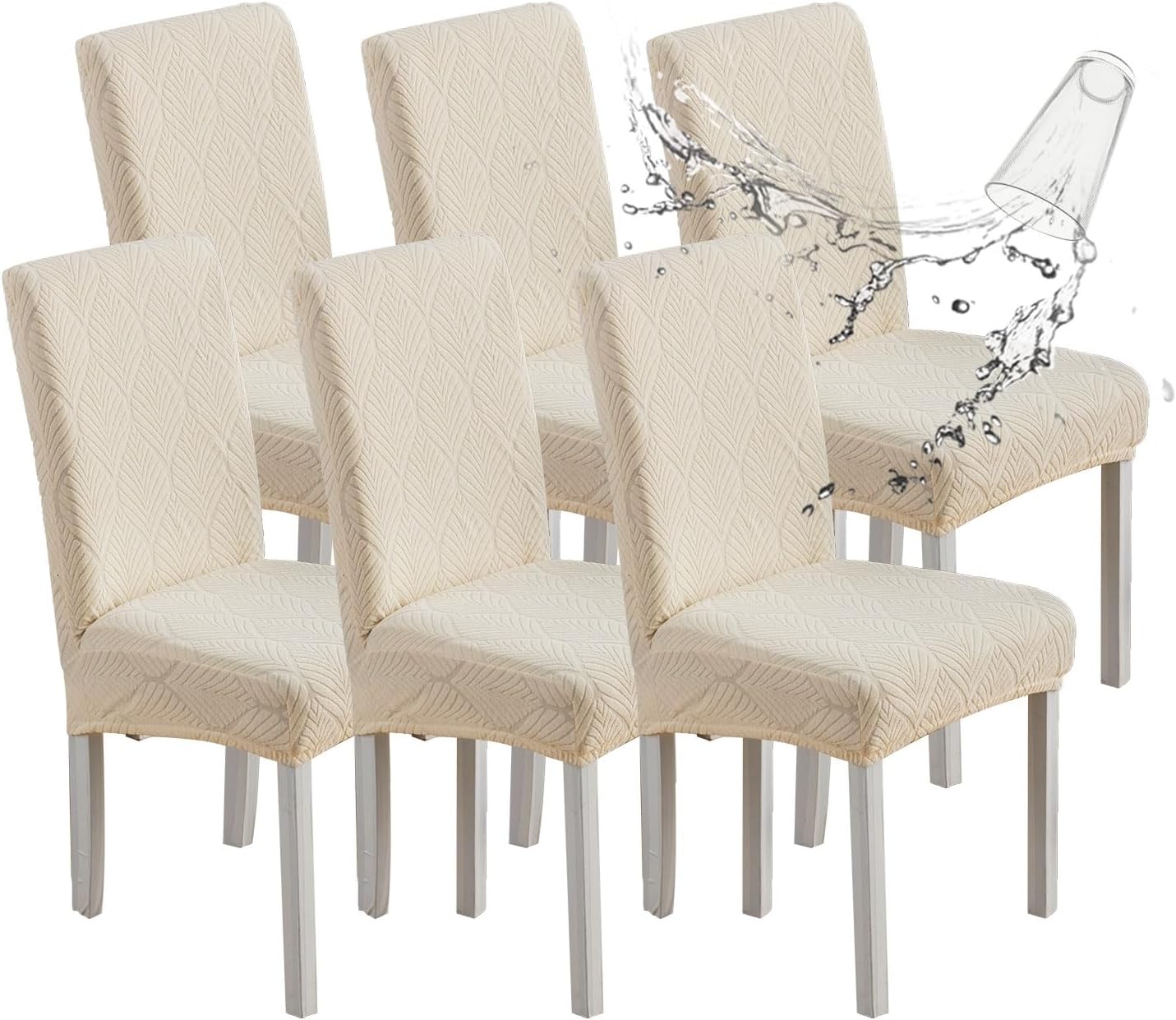 Waterproof Dining Chair Covers, Chair Covers for Dining Room, Stretch Parsons Chair Slipcover, Removable, Washable for Dining Room Kitchen Chair Protector Cover