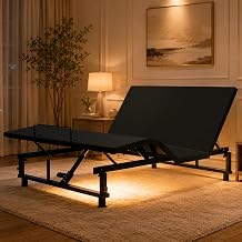Adjustable Bed Frame Queen, Electric Bed Frame Base with Head & Foot Incline, Wireless Remote, 4 Ports USB, Under Bed Nightlights for Bedroom