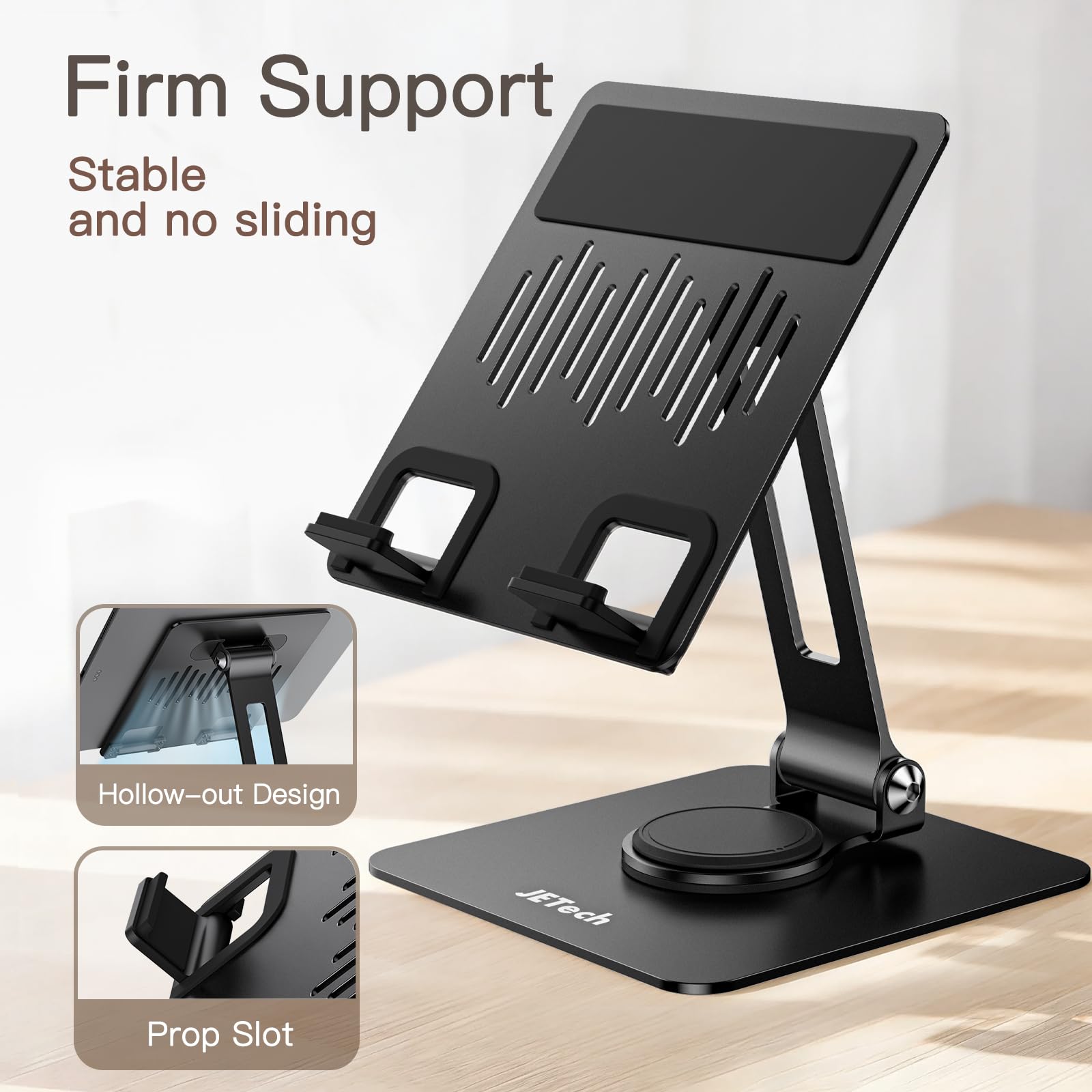 JETech Supporto Tablet Regolabile Girevole 360° per iPad Galaxy Tab 4-13" Nero