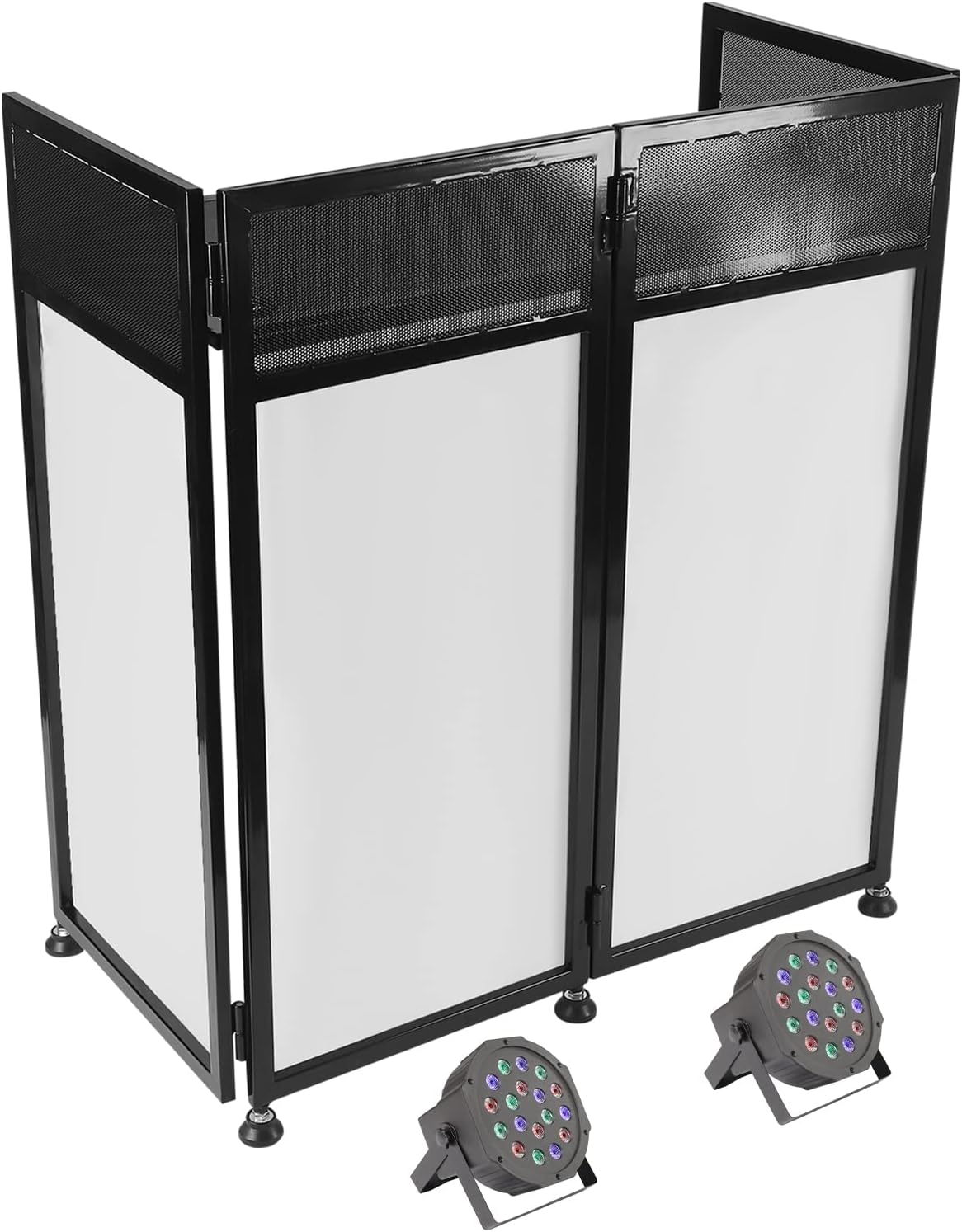 DJ Booth Portable, DJ Event Facade with 2 Scrims + 2 Lights