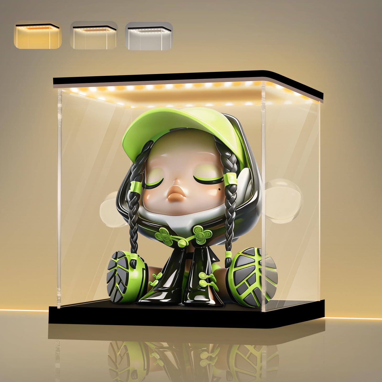 LANSCOERY Acrylic Display Case with Light