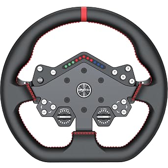 PXN W DS R2 Gaming Racing Wheel Quick Release, 4 Paddle Shifters, Dynamic RGB Rev Lights, Microfiber Leather Grip, 11.8-Inch PC Steering Wheel, Compatible with VD4 / VD6 / VD10 Direct Drive Bases