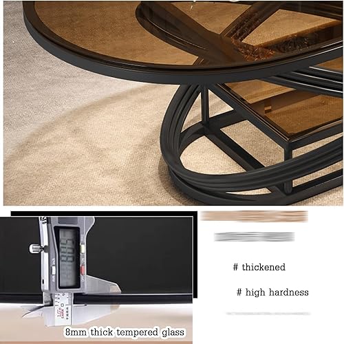 Miniatura 5 de Mesa de centro de almacenamiento Mesa de centro para sala, mesa de centro para sala de estar, simple y moderna, de vidrio templado, mesa de cóctel