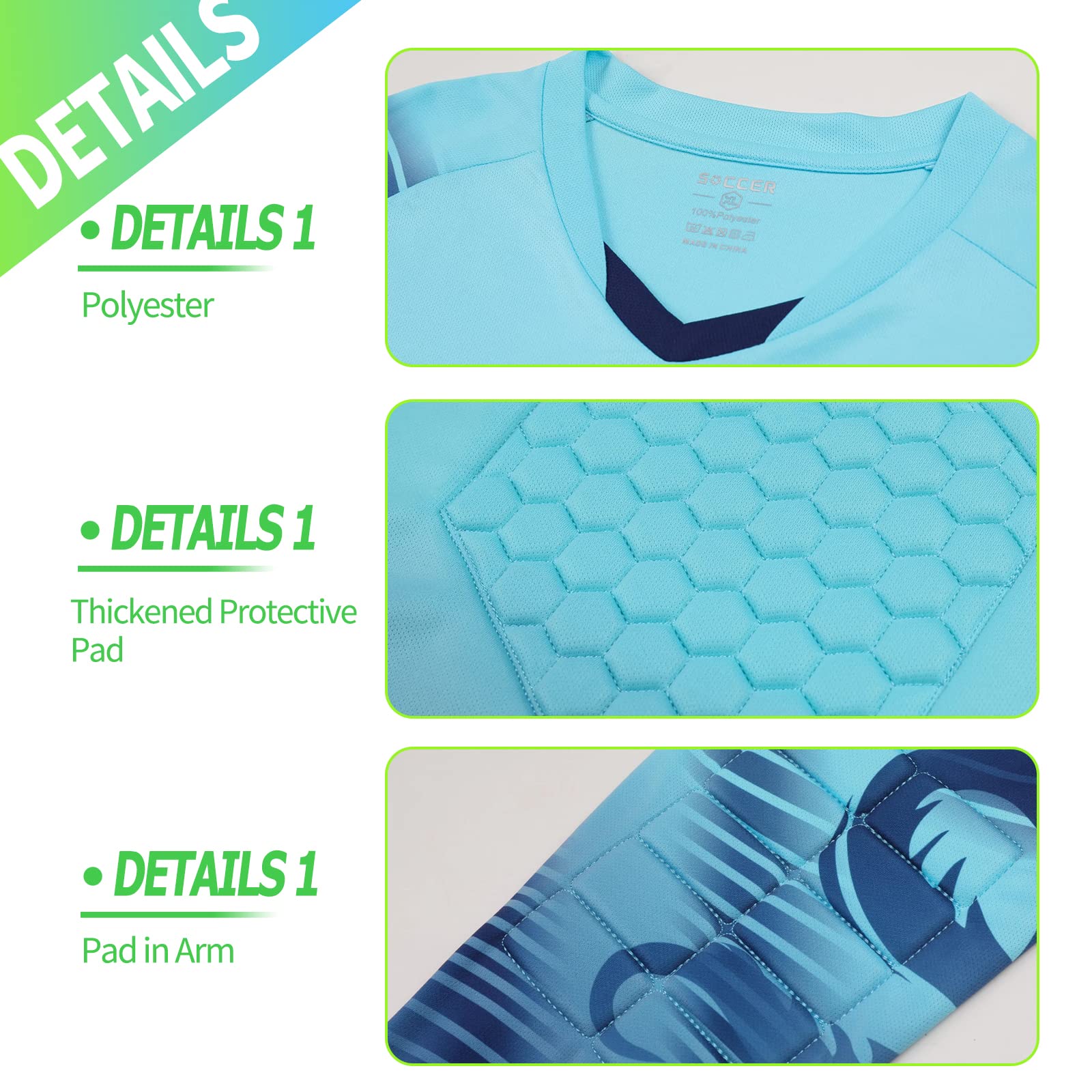 TOMIYO Custom Goalie Jersey Soccer for Adult/Kids Goalkeeper Jersey Personalized Long Sleeve and Protection Pants Shirt Uniform Bundle with Name Team Logo PinkGreen