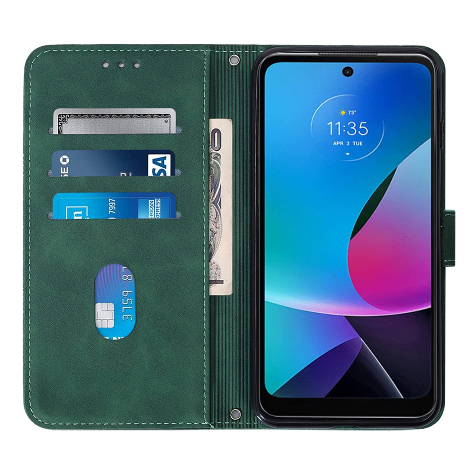 Custodia Cover Compatibile Con Moto G Play 2023,Custodia In Pelle Con Slot Per Carte.Colore Solido Classico,Progettazione In Piedi,custodia In Pelle Per Moto G Play 2023 - Foto 4