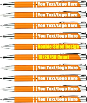 Generic Personalized Pens with Stylus,10 Customized Black Ink Gel Pens Wholesale- Printed with Your Blessings - Creative Gifts for Offices, Teachers and Students Saffron-2