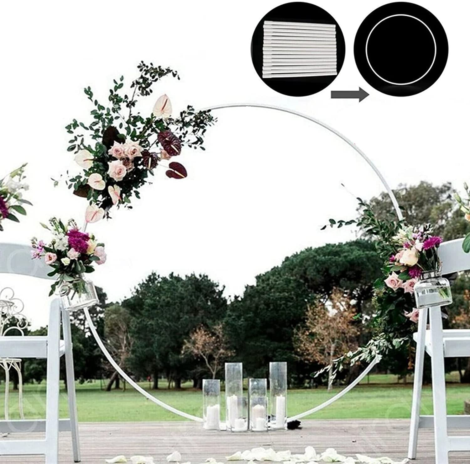 Round Balloon Arch Kit, Balloon Circle Frame Kit, Balloon Arch Garland Kit for Holder Wedding, Christening, Decoration, Large Background, Birthday, Party Decor