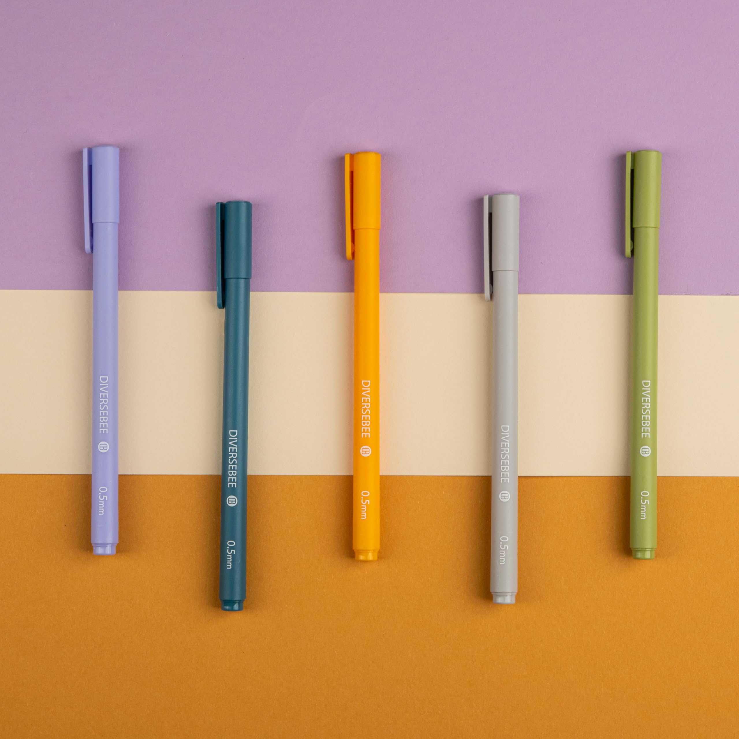 DIVERSEBEE Bolígrafos de tinta de gel surtidos, bolígrafos de gel de 0.5 mm de punta fina, bolígrafos de la Biblia que no se traspasan, bonitos bolígrafos de punta fina, suministros de diario de