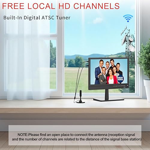 Miniatura 5 de Feihe Televisor de 14 pulgadas con reproductor de DVD integrado, pantalla plana HD pequeño reproductor de DVD combinado con sintonizador ATSCentrada
