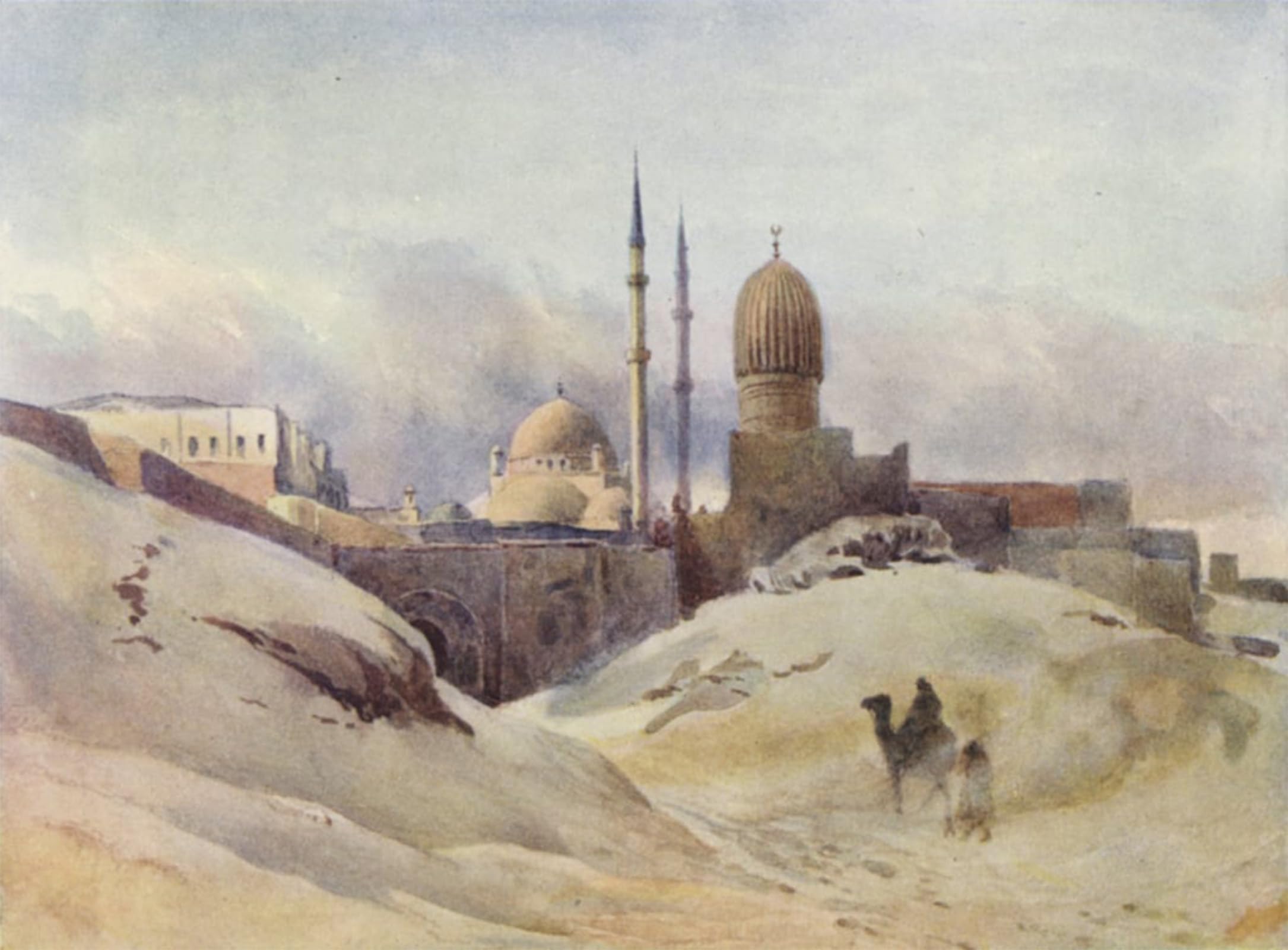 SERENDIPITP Aesthetic Poster Photo Wall Print Retro Picture the Citadel Cairo in a Sand-storm by Alexander Henry Hallam Murray Modern Wall Artwork for Home Decor 60x90cm