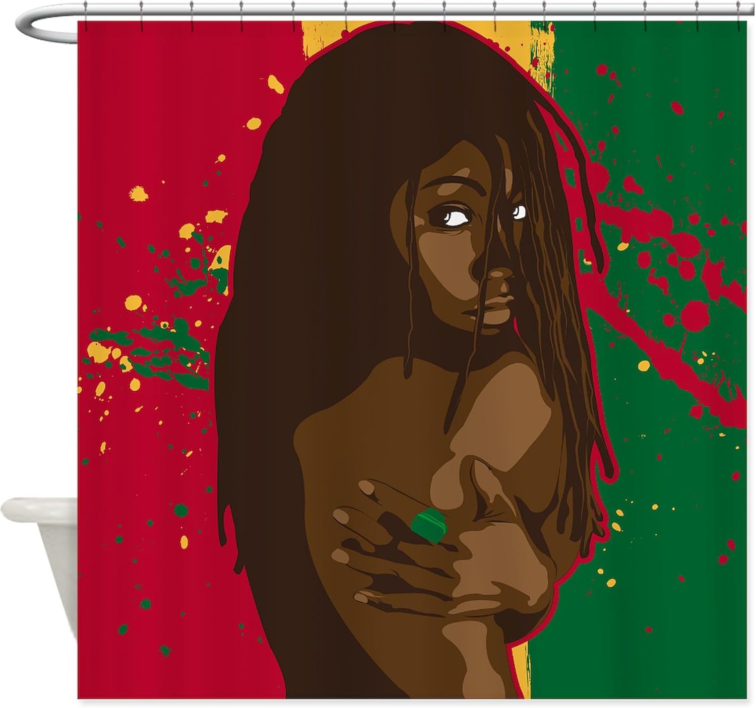 CafePress Rasta Girl Decorative Fabric Shower Curtain
