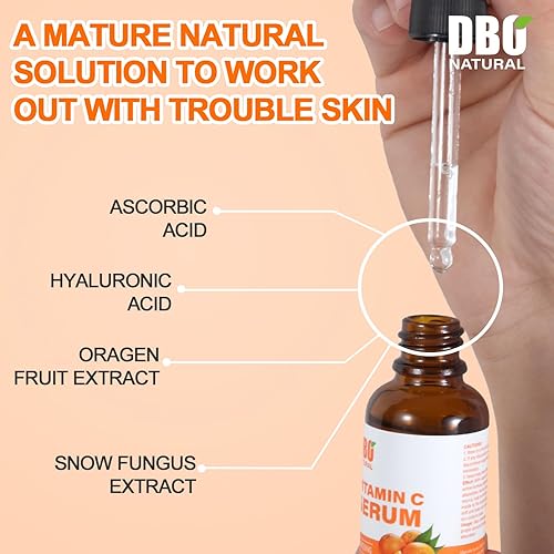 Miniatura 3 de Suero facial de vitamina C con ácido hialurónico, hidratante, antienvejecimiento, hidratante, iluminador, imperfección para brillo facial. Suero