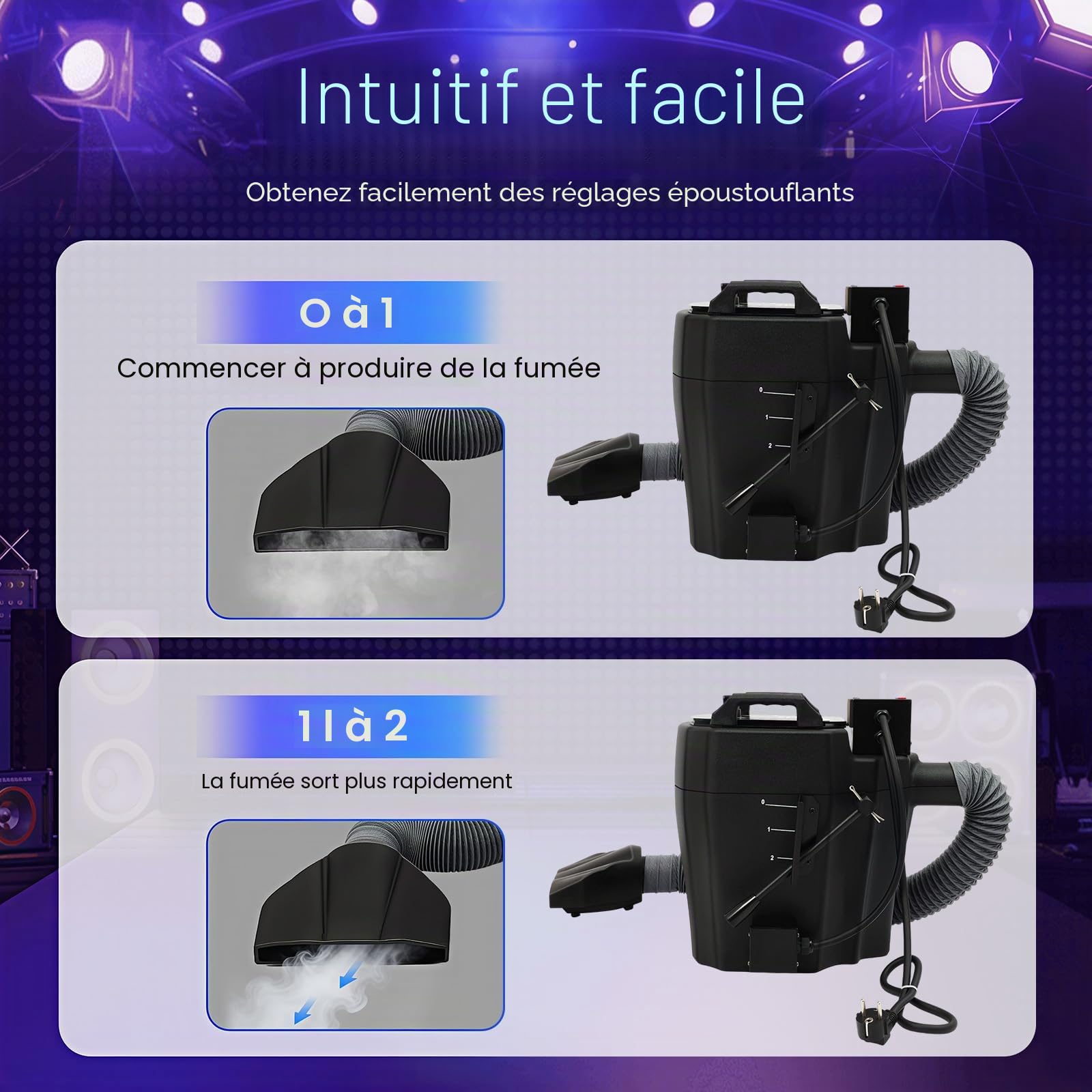 Machine à fumée, 3500 W, effet de brouillard - Contrôle électronique de la température - Machine à glace sèche portable - Machine à fumée - Effet scène