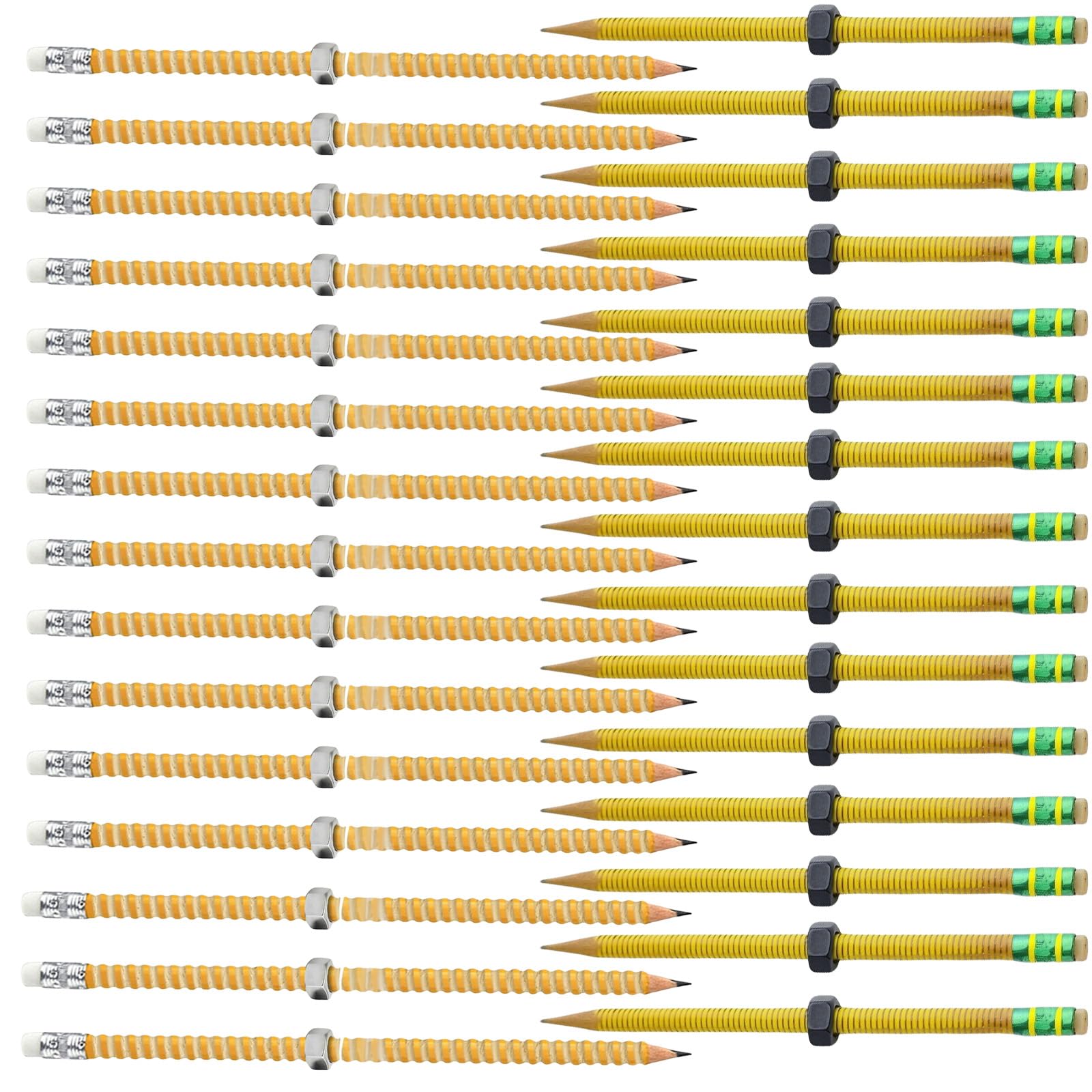Leiser Bleistift mit Gewinde und Gleitmutter für Konzentration, Stressabbau, Holz, sensorisches Schulbedarf, Schreibwerkzeug, Klassenzimmer, sensorisches Lernwerkzeug