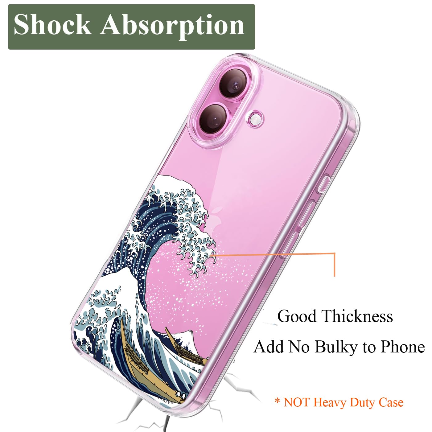 Unov Hülle Transparent Für IPhone 16 (6,1 Zoll) – Kompatibel Mit MagSafe, Stoßfest, Geprägtes Mandala-Design, Minzfarbe