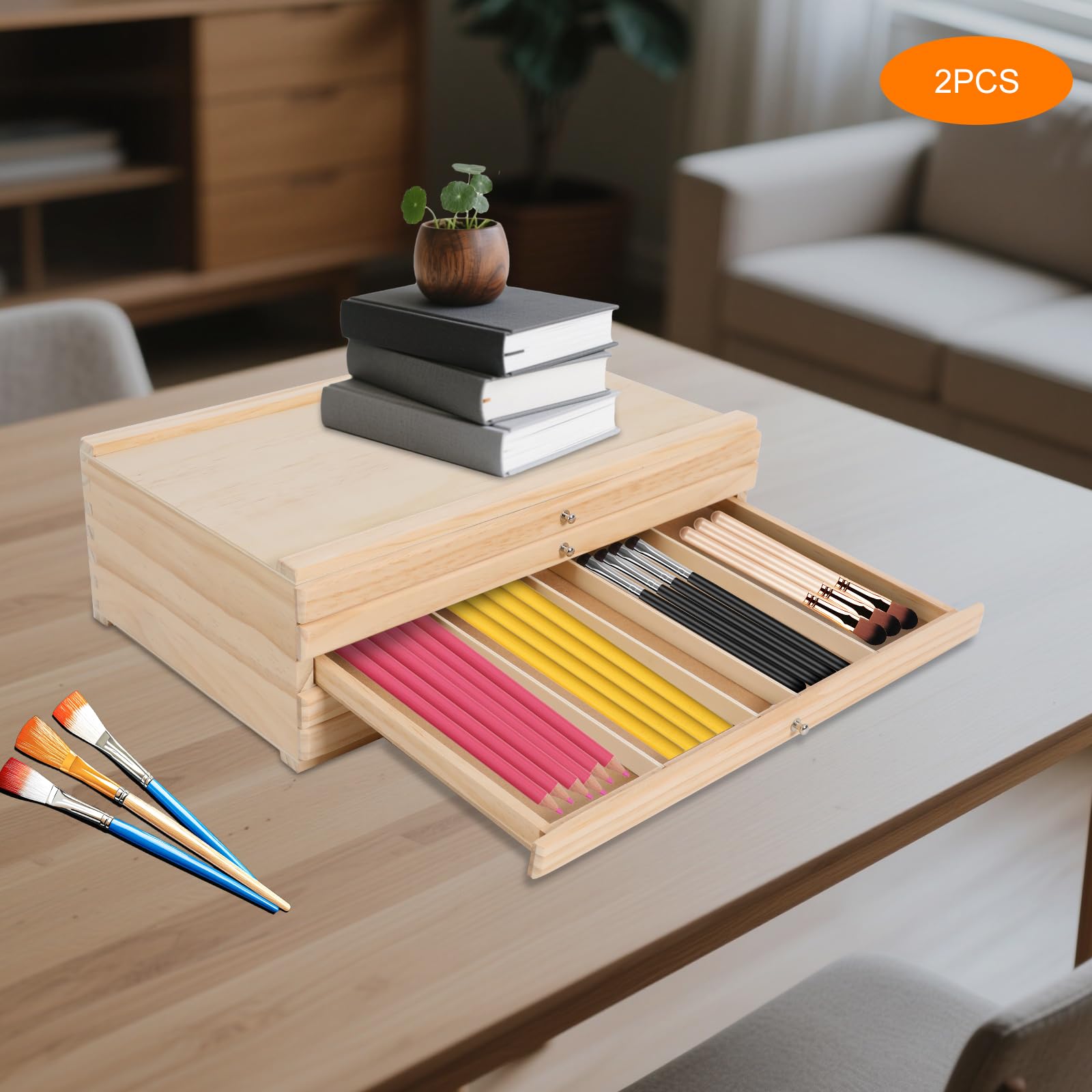 Cassettiera con 5 cassetti, organizer per ufficio, con rotelle, per documenti, forniture artistiche, 40 x 25,5 x 12,3 cm