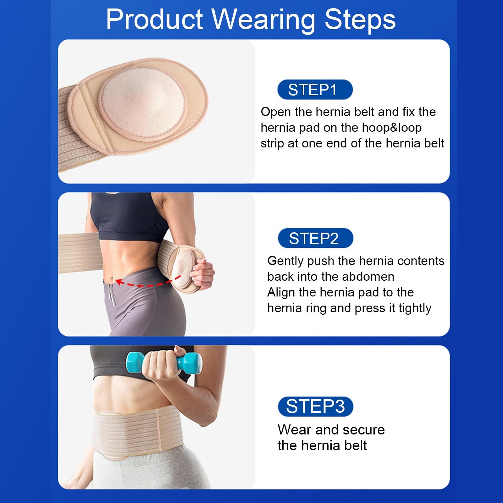 Fascia Addominale Post Operatoria, Unisex per Fascia Ernia Ombelicale, Pancera Post Parto Cesareo da Donna, Cuscinetto di Supporto 3D Regolabile(Large)