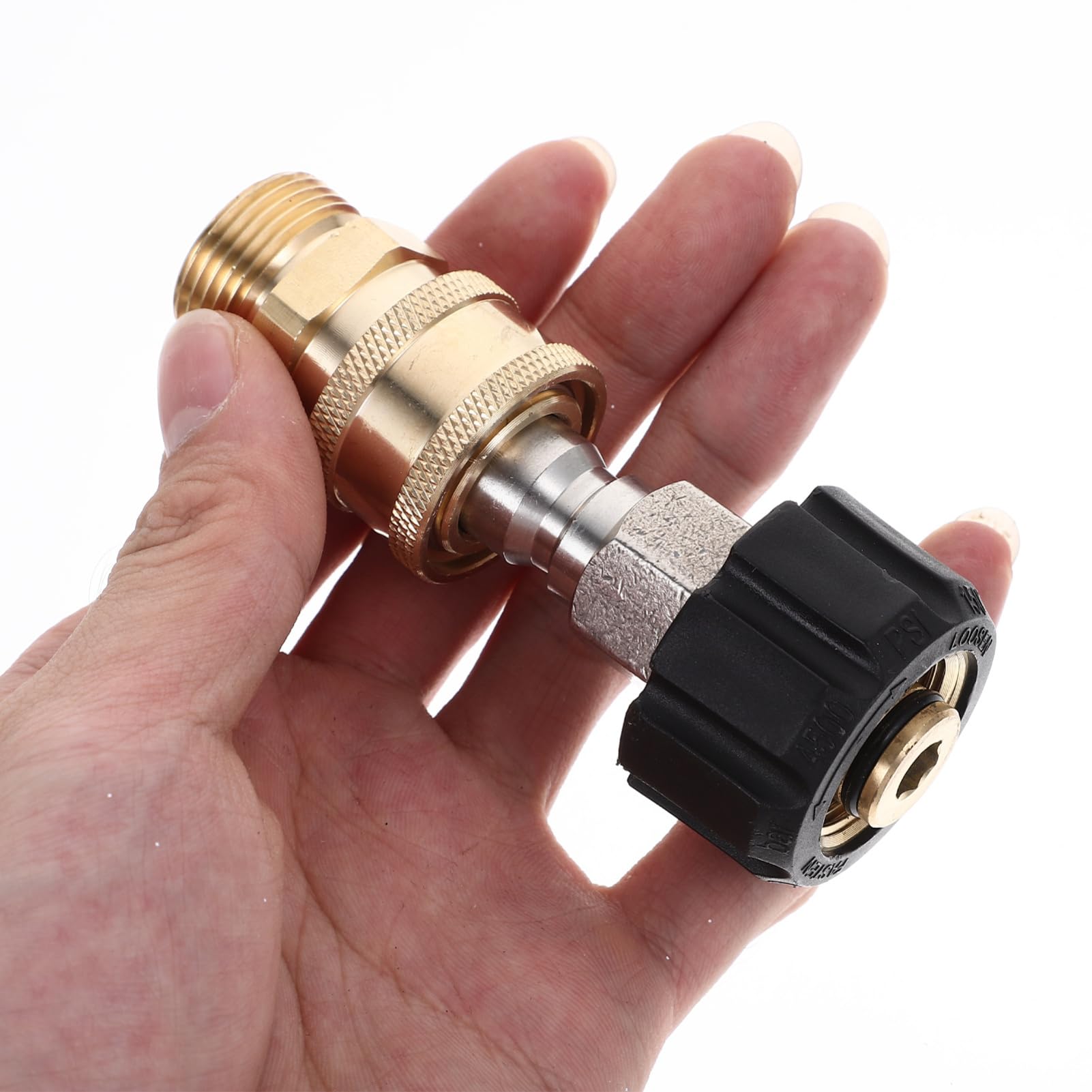 Happyyami 3juegos Adaptador Rápido De Manguera De Alta Presión Hidrolavadoras Conector De Latón para Limpieza De Coches y Jardines Fácil Instalación y Uso