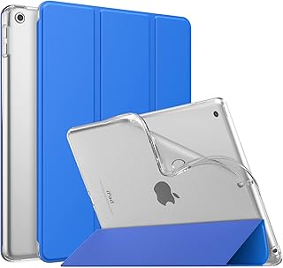 MoKo iPad 10.2 Case for iPad 9th Generation 2021/ iPad 8th Generation 2020/ iPad 7th Generation 2019, Soft Frosted Back Cover Slim Shell Case with Stand for iPad 10.2 inch,Auto Wake/Sleep, Blue