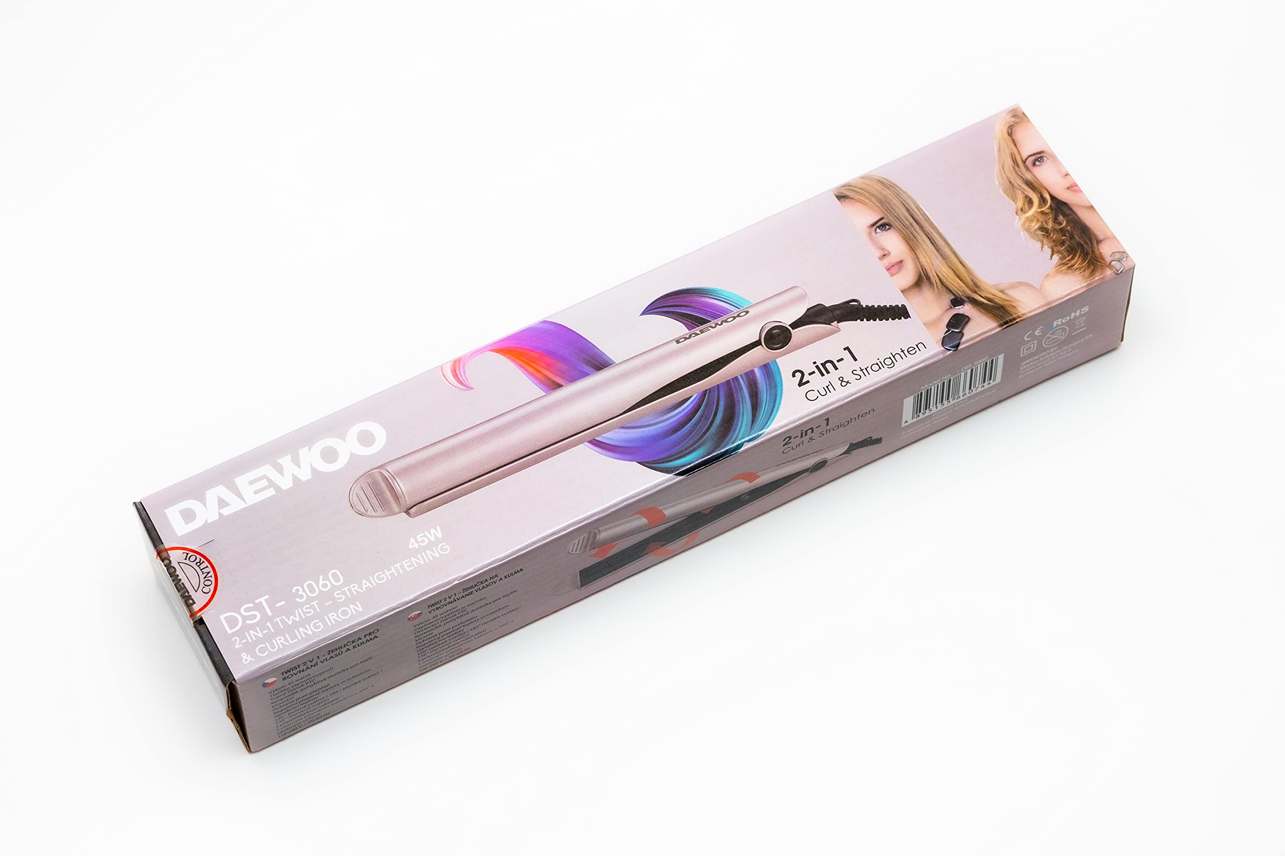 Daewoo DST-3060 2 in 1 Twist Straightening & Curling Iron 110-240 Volt 50/60 Hz