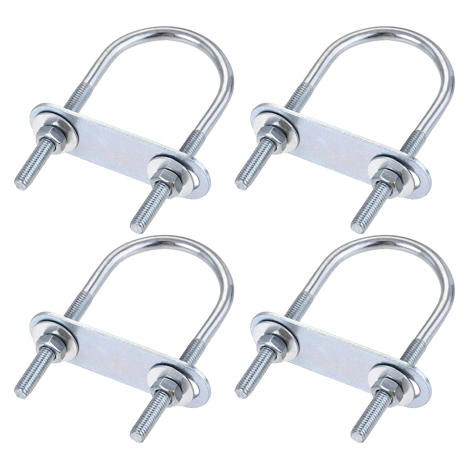 QUARKZMAN Bulloni A U Rotondi, 1 Set Larghezza Interna 40mm Lunghezza 90mm M6 Bullone A U In Acciaio Al Carbonio Zincato Con Dadi E Piastre, Per Rimorchi Barche