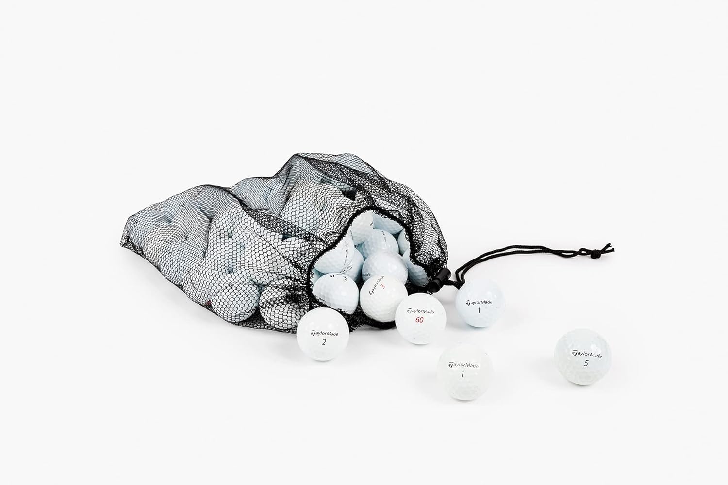 Clean Green Golf Balls 12-48 Recycled Used for Taylormade TP5 Golf Ball Mix - Good Condition Graded for Taylormade Golf Balls - Includes GolfBalls and Mesh Carrying Bag