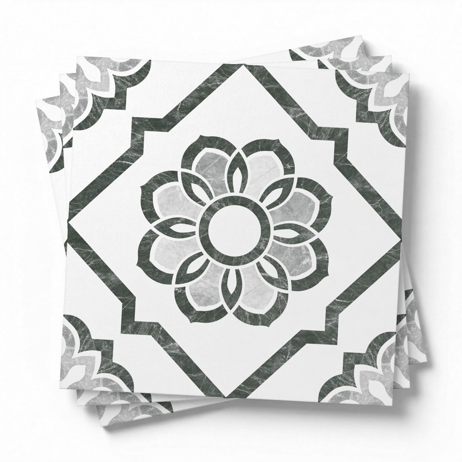 LMYSXAOZ Stick on Kitchen Tiles Grey Geometry Self Adhesive Wall PVC for Fireplace Surround Furniture Decoration Backsplash Bathroom Tile Stickers Waterproof