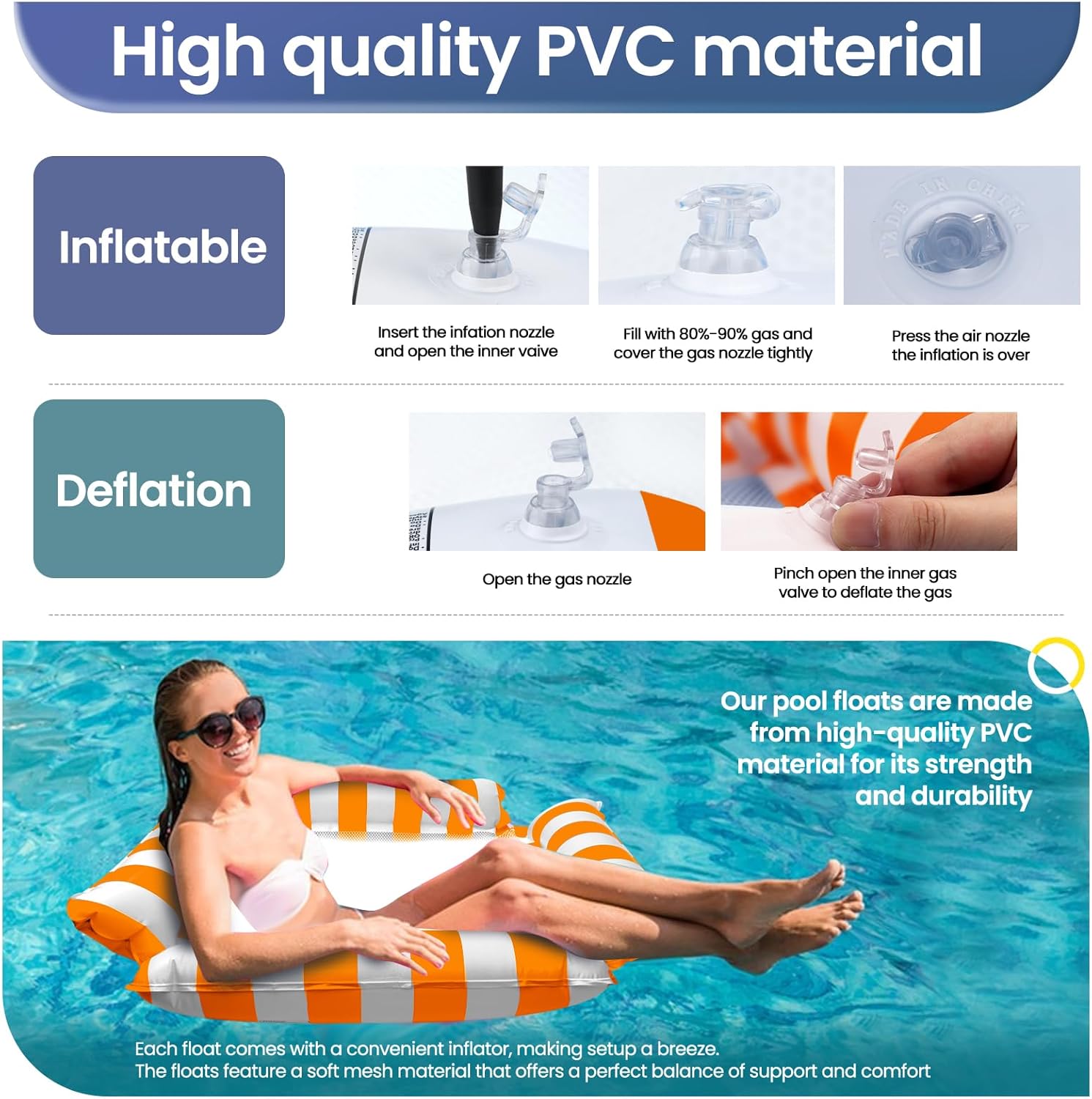 Pool-Floats Adult Summer Float Water Hammock Inflatable Pool Floaties for Adults