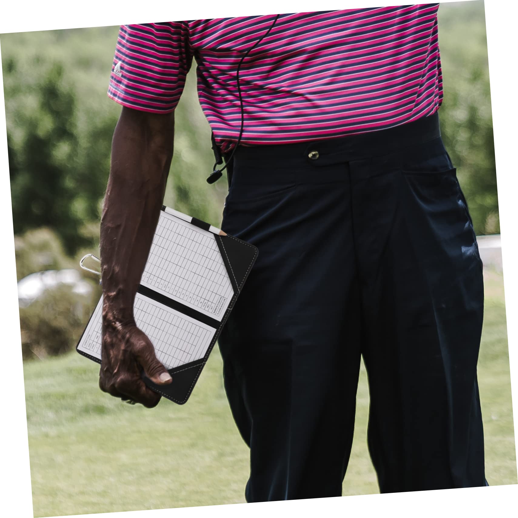 Cuaderno de Puntuación de Golf Diseño Compacto de PU Negro para Proteger Tarjeta de Puntuación y Resistente para Uso Durante el Golf