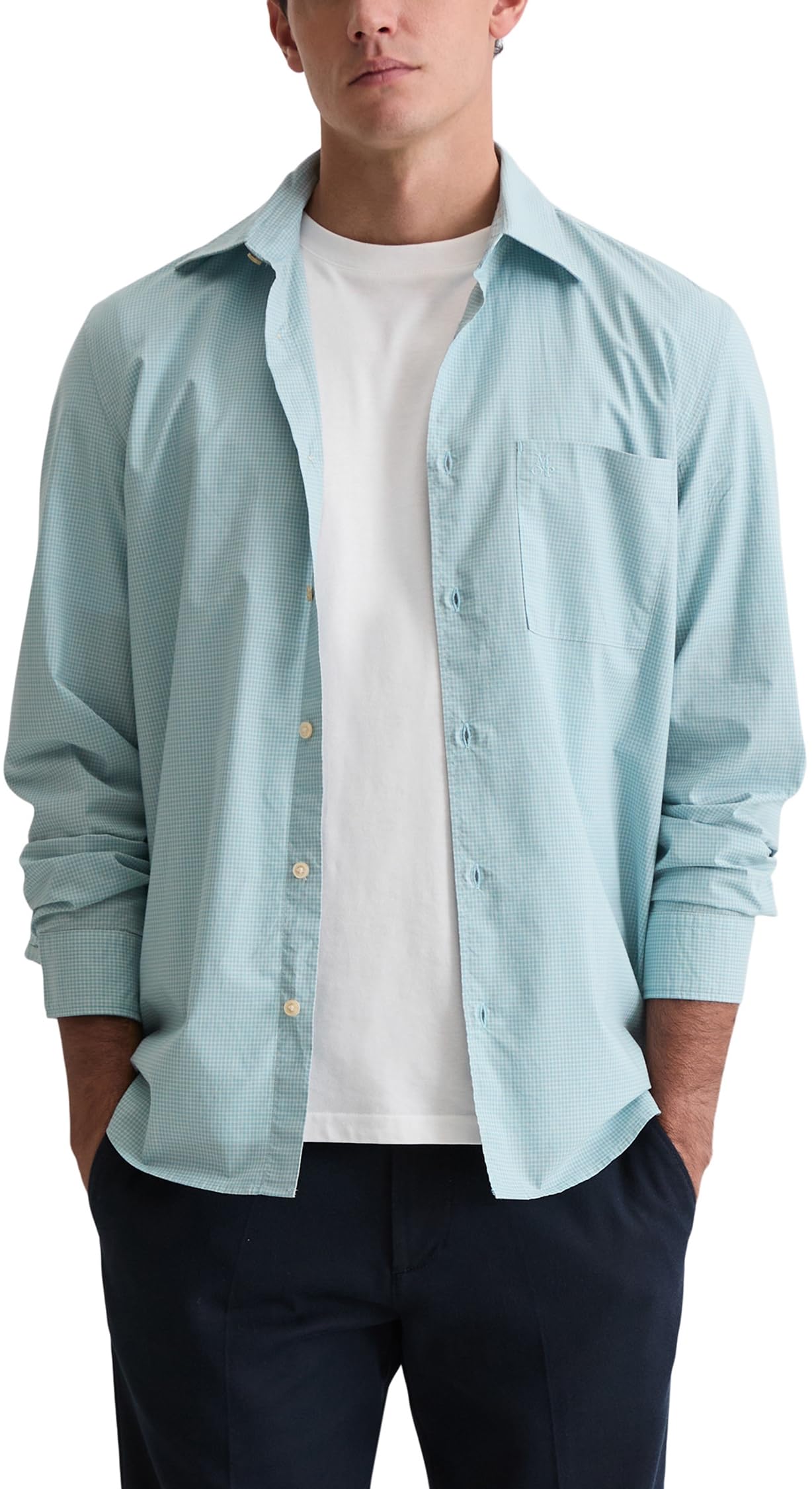 Marc O'Polo Herren 620720842090 Hemd mit Button-Down-Kragen (1er Pack)