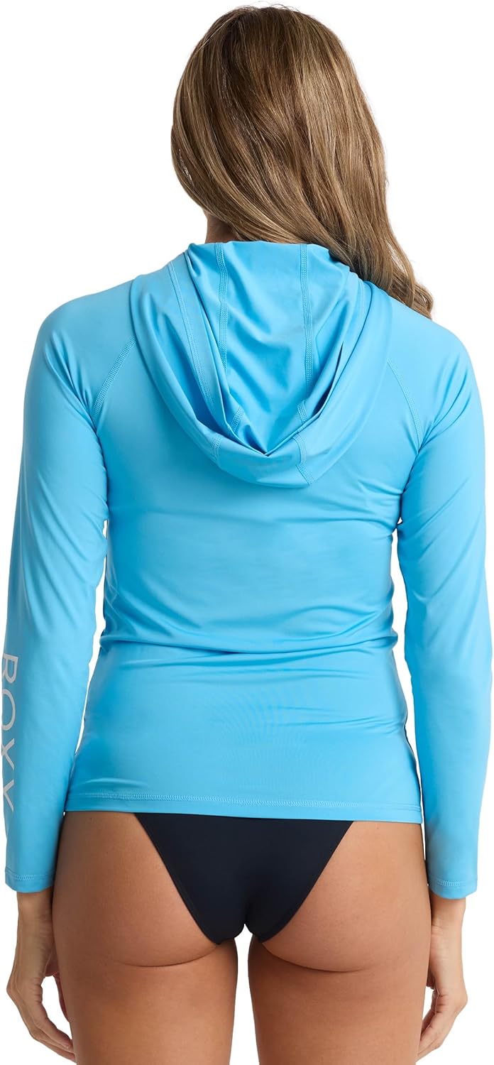 Roxy Women's Long Sleeve Zip-up Hooded Rashguard – UPF 50+, Surfsuit, Hiking, Workout, Yoga, Quick-Dry Swim Shirt - Image 3