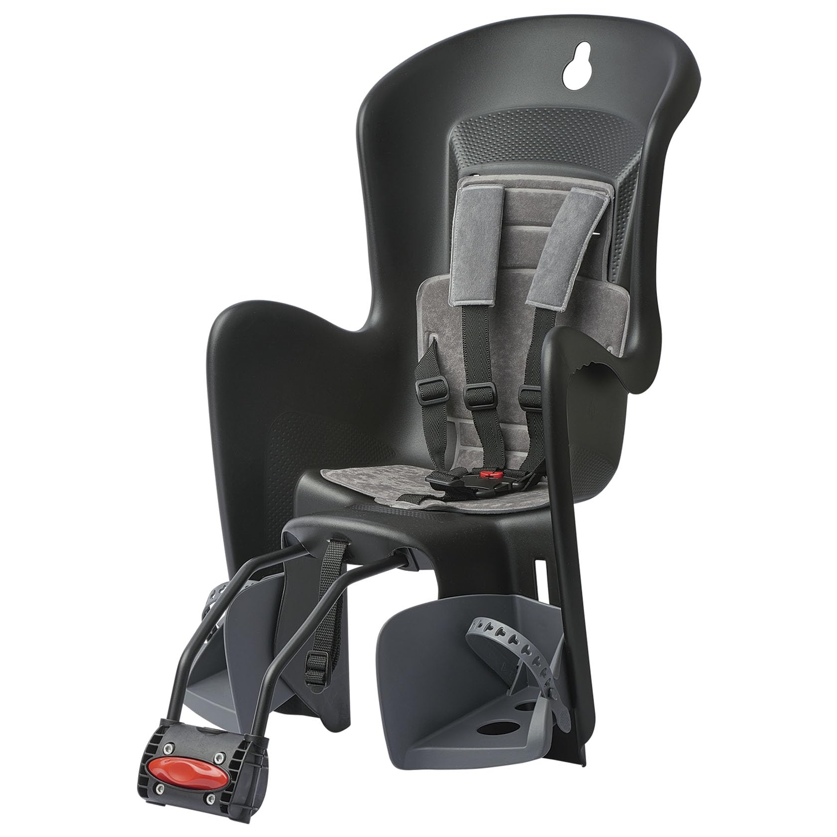 Polisport 8632000005 Bilby Maxi FF – Siège Vélo Enfant Arrière sur Cadre 9 Mois–6 Ans, Jusqu’à 22 Kg, Siège Bébé Vélo Sécurisé Et Confortable, Siège Enfant Vélo, Noir/Gris Foncé