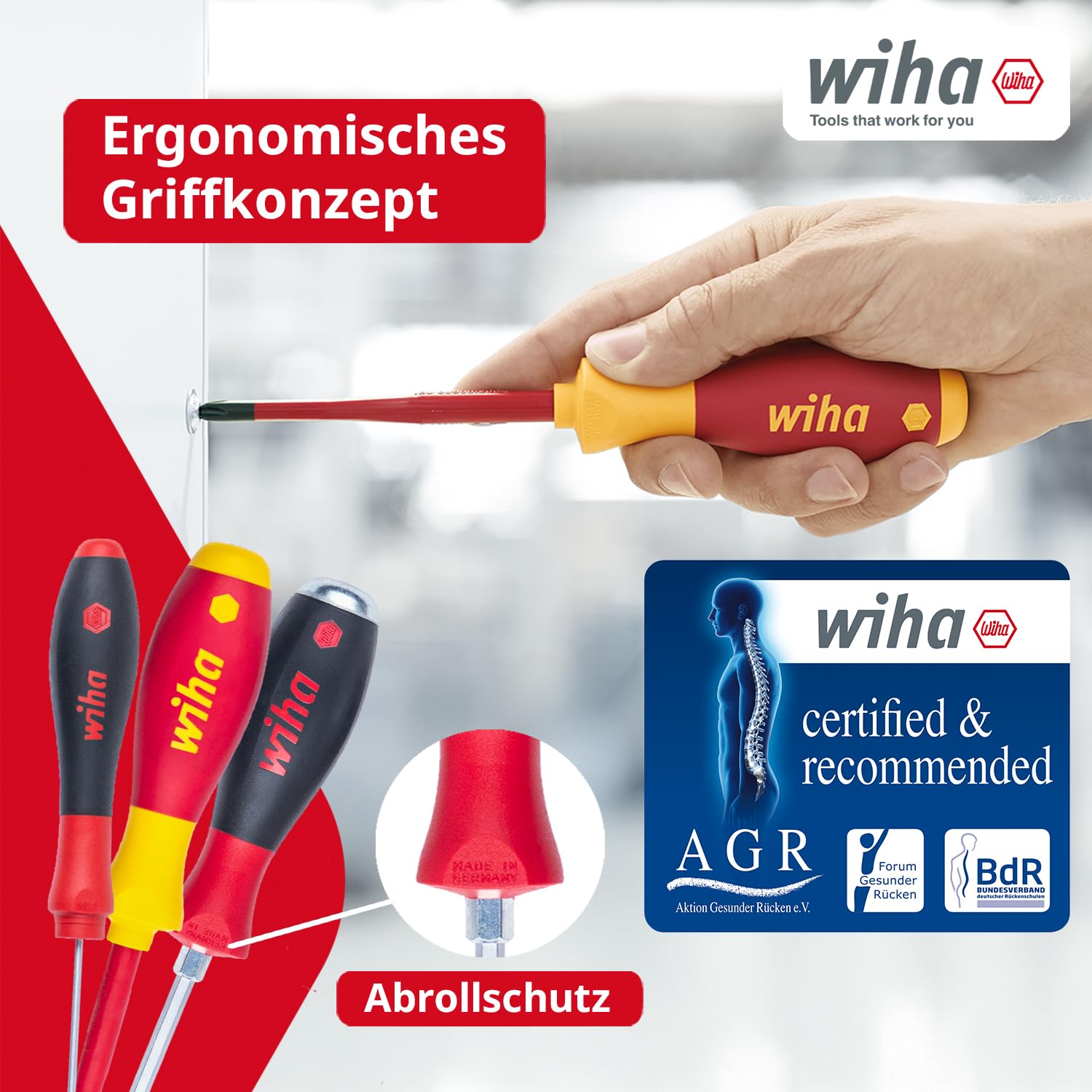 Wiha Schraubendreher Set 13-teilig I VDE geprüftes Werkzeug für Elektriker I mit Schlitz-, Kreuz- & Torx, Schlagkappe & Phasenprüfer, für Profis und Heimwerker (47176)
