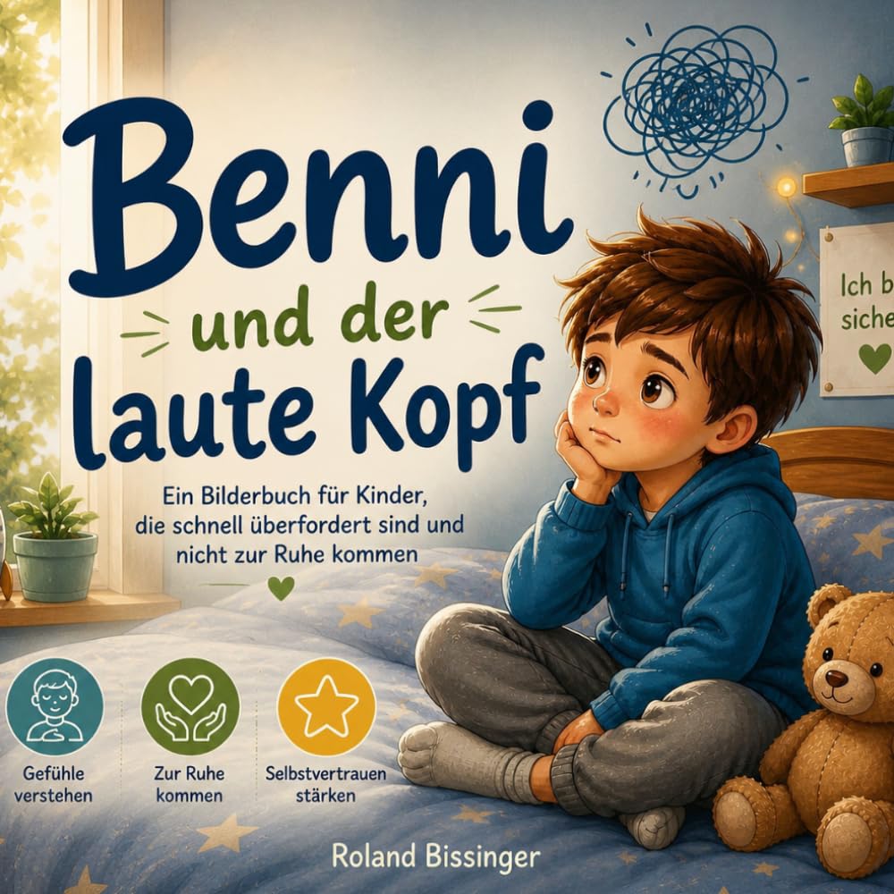 Benni und der laute Kopf: Ein stärkendes Bilderbuch für Kinder, die schnell überfordert sind und nicht zur Ruhe kommen (Benni und seine Gefühle)