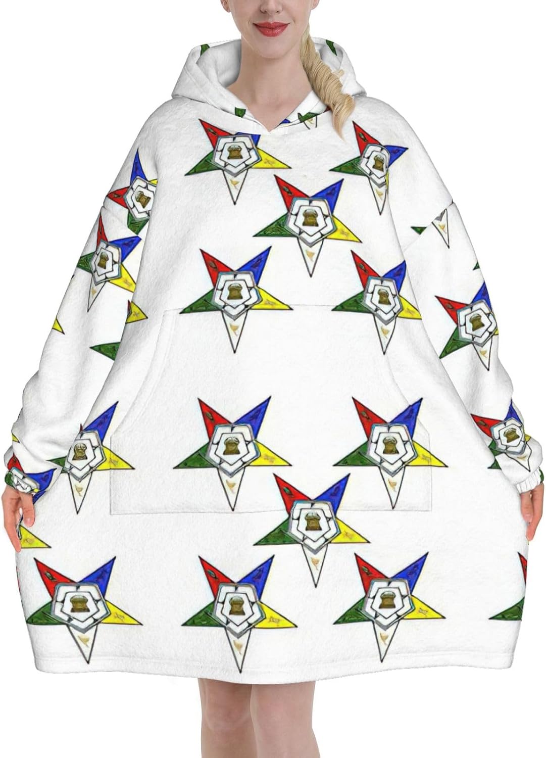 Stars Eastern Starsprint Oversized Hoodie Blanket, Super Soft Warm Comfortable Hoodie, Wearable Blanket Adult