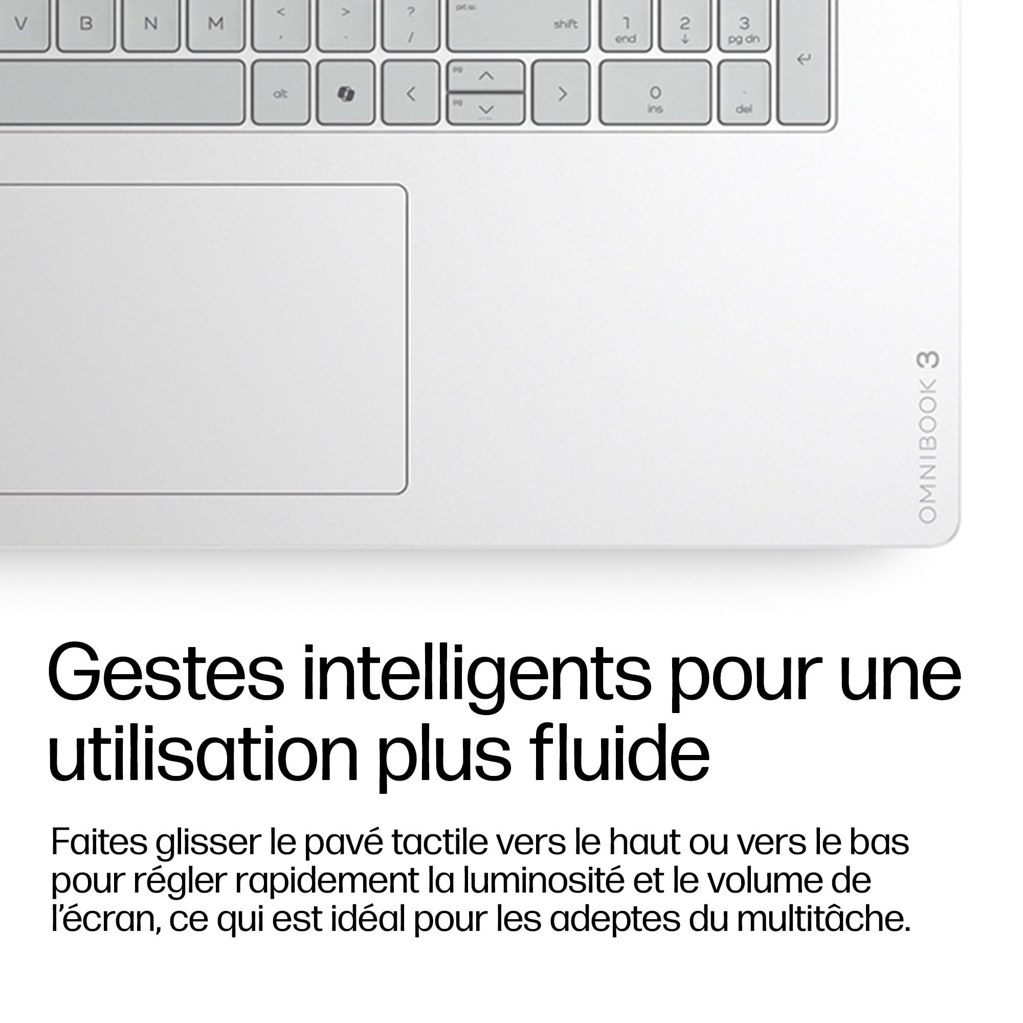 HP OmniBook 3 17-dk0000sfx Ordinateur Portable 17.3" FHD IPS, PC Portable (Core 5-120U, RAM 8 Go, SSD 512 Go, Intel Graphics, Windows 11), Laptop Argent, Clavier AZERTY