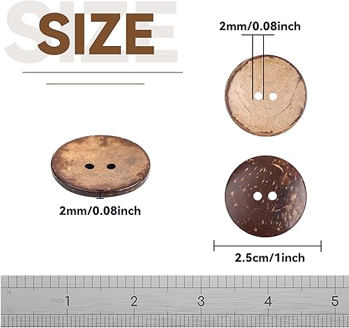 Miniatura 2 de YAKA 100pc nuevo grueso coco Shell 2 agujeros botón artesaníacoserproductos calientes