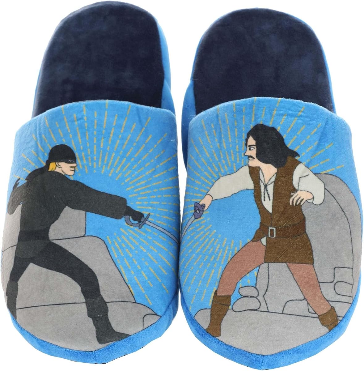 Pantuflas de lucha con espada de princesa prometida para adultos - Pantuflas Dread Pirate Roberts & Inigo Montoya - Con licencia oficial