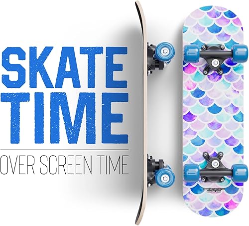 Miniatura 7 de Mini monopatín para niños y principiantes de Rude Boyz  Aprende patinaje con estilo  Mini tabla Cruiser de madera para niños y niñas de 3 a 5 años